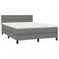 Preview: Boxspringbett mit Matratze & LED Dunkelgrau 140x200 cm Stoff