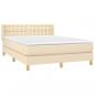 Preview: Boxspringbett mit Matratze Creme 140x200 cm Stoff