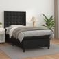 Preview: ARDEBO.de - Boxspringbett mit Matratze Schwarz 80x200 cm Kunstleder