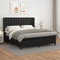 Preview: ARDEBO.de - Boxspringbett mit Matratze Schwarz 160x200 cm Kunstleder