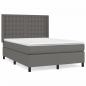 Preview: Boxspringbett mit Matratze Grau 140x190 cm Kunstleder