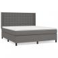 Preview: Boxspringbett mit Matratze Grau 160x200 cm Kunstleder