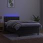 Preview: Boxspringbett mit Matratze & LED Dunkelgrau 90x190 cm Samt