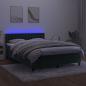 Preview: Boxspringbett mit Matratze & LED Dunkelgrün 140x200 cm Samt