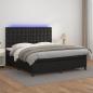 Preview: ARDEBO.de - Boxspringbett mit Matratze & LED Schwarz 160x200 cm Kunstleder