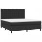 Preview: Boxspringbett mit Matratze & LED Schwarz 160x200 cm Kunstleder