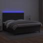 Preview: Boxspringbett mit Matratze & LED Schwarz 160x200 cm Kunstleder