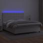 Preview: Boxspringbett mit Matratze & LED Weiß 160x200 cm Kunstleder