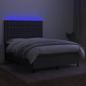 Preview: Boxspringbett mit Matratze & LED Dunkelgrau 140x200 cm Stoff