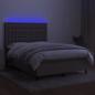 Preview: Boxspringbett mit Matratze & LED Taupe 140x200 cm Stoff