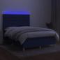 Preview: Boxspringbett mit Matratze & LED Blau 140x190 cm Stoff