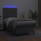 Preview: Boxspringbett mit Matratze & LED Grau 80x200 cm Kunstleder