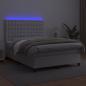 Preview: Boxspringbett mit Matratze & LED Weiß 140x200 cm Kunstleder