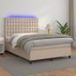 Preview: ARDEBO.de - Boxspringbett mit Matratze & LED Cappuccino-Braun 140x200cm