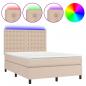 Preview: Boxspringbett mit Matratze & LED Cappuccino-Braun 140x200cm