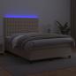 Preview: Boxspringbett mit Matratze & LED Cappuccino-Braun 140x200cm