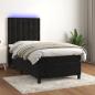 Preview: ARDEBO.de - Boxspringbett mit Matratze & LED Schwarz 80x200 cm Samt