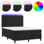 Preview: Boxspringbett mit Matratze & LED Schwarz 140x190 cm Samt