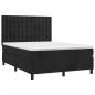 Preview: Boxspringbett mit Matratze & LED Schwarz 140x200 cm Samt