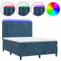 Preview: Boxspringbett mit Matratze & LED Dunkelblau 140x190 cm Samt