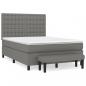 Preview: Boxspringbett mit Matratze Dunkelgrau 140x190 cm Stoff