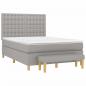 Preview: Boxspringbett mit Matratze Hellgrau 140x190 cm Stoff