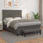 Preview: ARDEBO.de - Boxspringbett mit Matratze Grau 140x190 cm Kunstleder