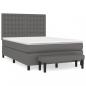 Preview: Boxspringbett mit Matratze Grau 140x190 cm Kunstleder