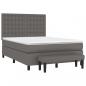 Preview: Boxspringbett mit Matratze Grau 140x190 cm Kunstleder