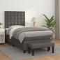 Preview: ARDEBO.de - Boxspringbett mit Matratze Grau 80x200 cm Kunstleder