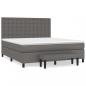 Preview: Boxspringbett mit Matratze Grau 180x200 cm Kunstleder