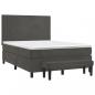 Preview: Boxspringbett mit Matratze Dunkelgrau 140x190 cm Samt