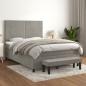 Preview: ARDEBO.de - Boxspringbett mit Matratze Hellgrau 140x200 cm Samt