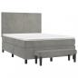 Preview: Boxspringbett mit Matratze Hellgrau 140x200 cm Samt