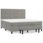 Preview: Boxspringbett mit Matratze Hellgrau 160x200 cm Samt