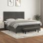 Preview: ARDEBO.de - Boxspringbett mit Matratze Dunkelgrau 160x200 cm Samt