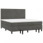 Preview: Boxspringbett mit Matratze Dunkelgrau 160x200 cm Samt