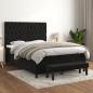 Preview: ARDEBO.de - Boxspringbett mit Matratze Schwarz 140x190 cm Samt