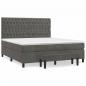 Preview: Boxspringbett mit Matratze Dunkelgrau 180x200 cm Samt