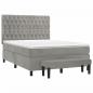 Preview: Boxspringbett mit Matratze Hellgrau 140x200 cm Samt