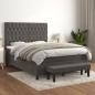 Preview: ARDEBO.de - Boxspringbett mit Matratze Dunkelgrau 140x190 cm Samt