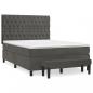 Preview: Boxspringbett mit Matratze Dunkelgrau 140x190 cm Samt