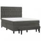 Preview: Boxspringbett mit Matratze Dunkelgrau 140x190 cm Samt