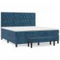 Preview: Boxspringbett mit Matratze Dunkelblau 160x200 cm Samt