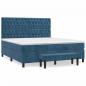 Preview: Boxspringbett mit Matratze Dunkelblau 180x200 cm Samt