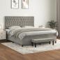 Preview: ARDEBO.de - Boxspringbett mit Matratze Hellgrau 180x200 cm Samt