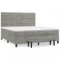 Preview: Boxspringbett mit Matratze Hellgrau 180x200 cm Samt