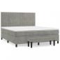 Preview: Boxspringbett mit Matratze Hellgrau 180x200 cm Samt