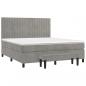 Preview: Boxspringbett mit Matratze Hellgrau 180x200 cm Samt