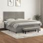 Preview: ARDEBO.de - Boxspringbett mit Matratze Hellgrau 160x200 cm Samt